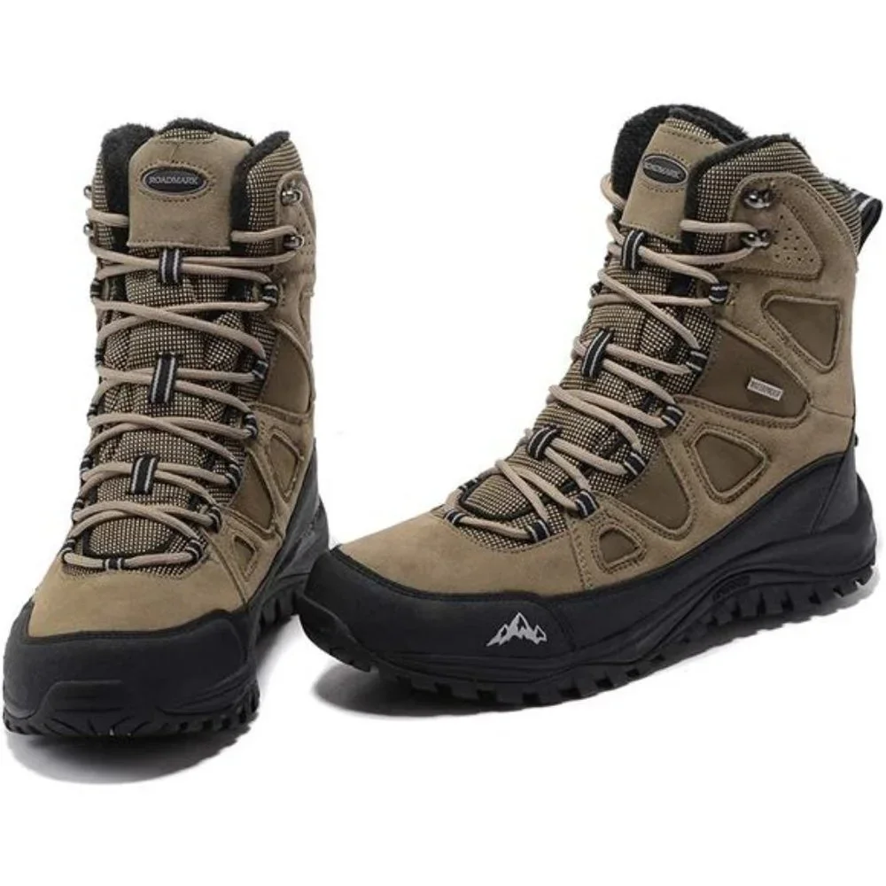 Men's Winter Waterproof Snow Hiking Boots Non Slip Trekking Outdoor Riding Boots